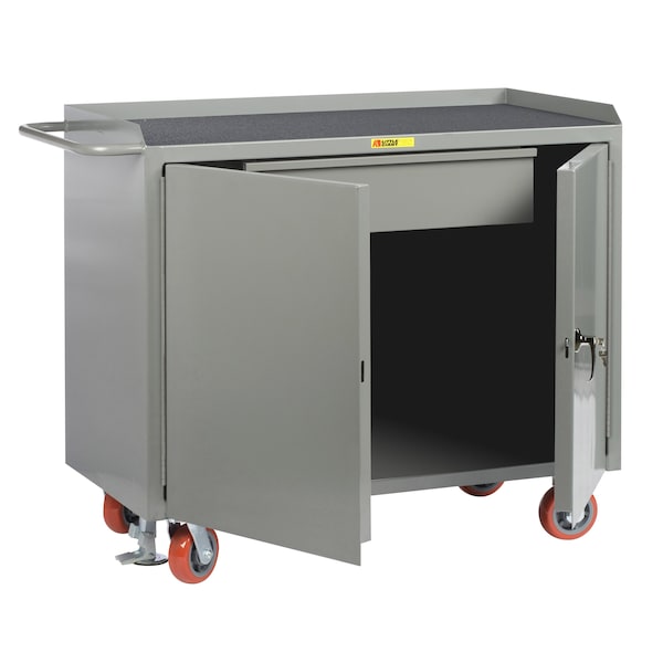 Little Giant Mobile Bench Cabinets, 36"W, Heavy-Duty Drawer, Non-Slip Vinyl Matting MM-2D-2436-HDFL - main